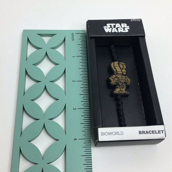 Star Wars C-3PO Bracelet Adjustable Bioworld Disney Lucas Films Black Cord New - Picture 9 of 12